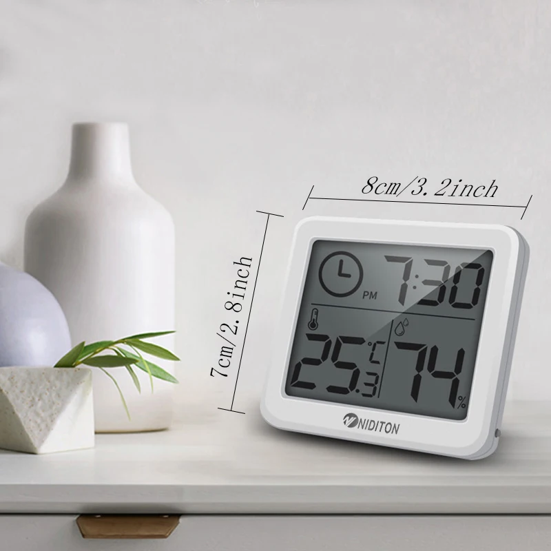 Digital Clock Desk Clock with Temperature Humidity Wall Clocks for Home Kitchen Office Desk Decorations NIDITON - Image 5