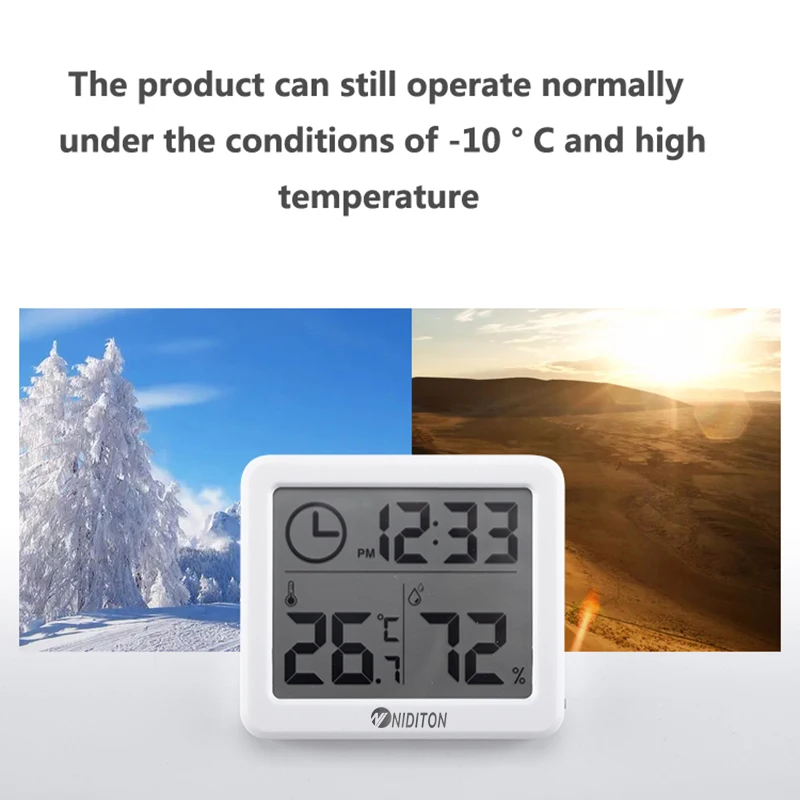 Digital Clock Desk Clock with Temperature Humidity Wall Clocks for Home Kitchen Office Desk Decorations NIDITON - Image 4