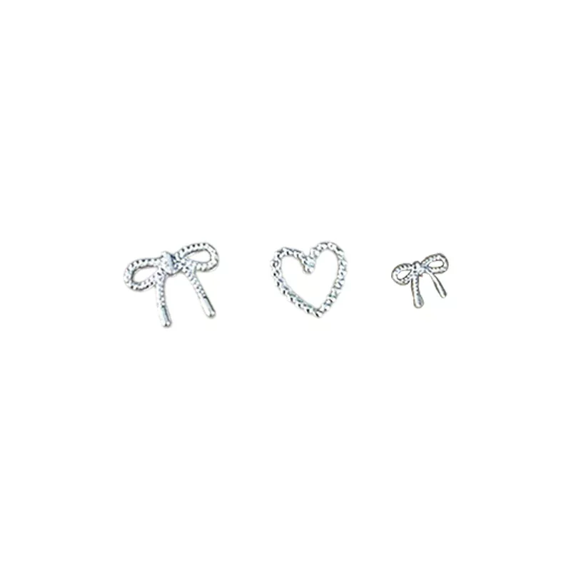 10pcs Alloy Bowknot Love Nails Art Charms Decorations 3D Luxury Metal Silver Bows Shaped Jewellery DIY Manicure Designs Supplies - Image 5